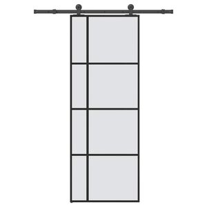 vidaXL Klizna vrata s priborom 76 x 205 cm od ESG stakla i aluminija