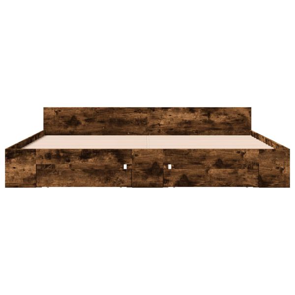 vidaXL Okvir kreveta s ladicama boja hrasta 180x200 cm