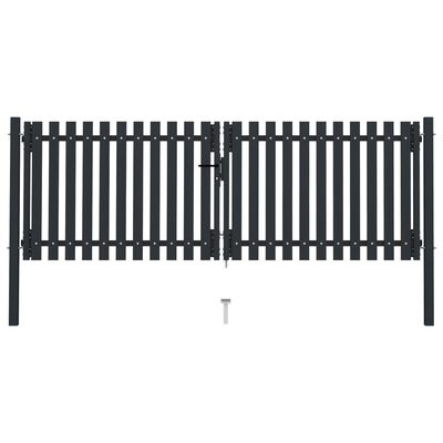 vidaXL Dvostruka vrata za ogradu od čelika 306 x 150 cm antracit