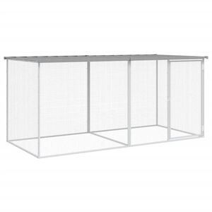 vidaXL Kavez za koko&scaron;i s krovom svijetlo sivi 203x98x90 cm pocinčani čelik