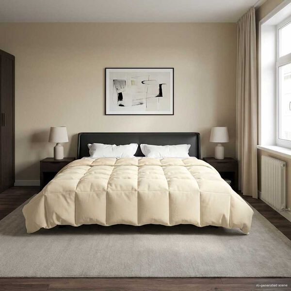 vidaXL Ljetni pokrivač &Scaron;onerisan Krema 200 x 220 cm Mikrovlakna