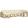 vidaXL Set vanjskih sofa s jastukom 7 pcs Bijela i krem Poliester
