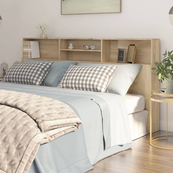 vidaXL Uzglavlje s ormarićem boja hrasta sonome 200 x 19 x 103,5 cm