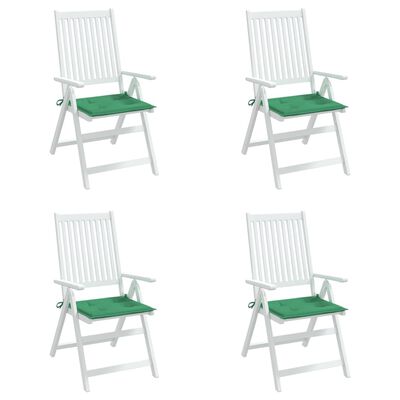 vidaXL Jastuci za vrtne stolice 4 kom zeleni 40 x 40 x 3 cm od tkanine