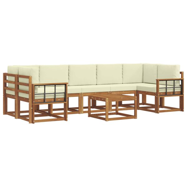 vidaXL Set vanjskih sofa s jastukom 8 pcs Prirodna i krem