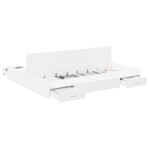 vidaXL Krevet s ladicama Bijelo 200 x 200 cm Konstruirano drvo