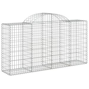 vidaXL Gabionska ko&scaron;ara s lukom 200x50x100/120 cm pocinčano željezo