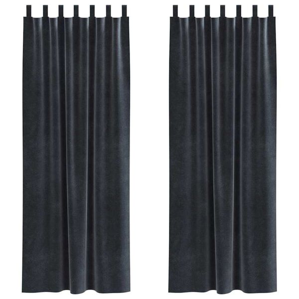 vidaXL Zavjese za zamračivanje 2 pcs Tamno siva 140 x 225 cm Bar&scaron;un