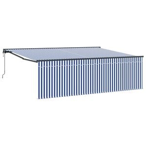 vidaXL Povlačivi tende Plava i bijela 400 &times; 300 cm