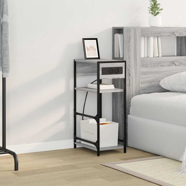 vidaXL Noćni ormar Siva Sonoma 40 x 27 x 76 cm Konstruirano drvo