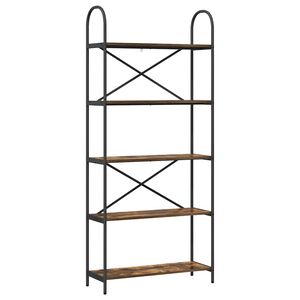 vidaXL Polica Dimljeni hrast 80 x 30 x 183 cm Konstruirano drvo