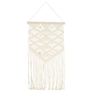 vidaXL Zidna vje&scaron;alica s makrameom 40 x 80 cm pamučna