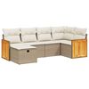 vidaXL 6-dijelni set vrtnih sofa s jastucima bež od poliratana