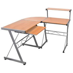 vidaXL Kutni stol za računalo smeđi 132x112x99 cm konstruirano drvo