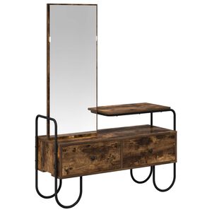 vidaXL Toaletni stol s ladicama Dimljeni hrast 100 x 36,5 x 136 cm