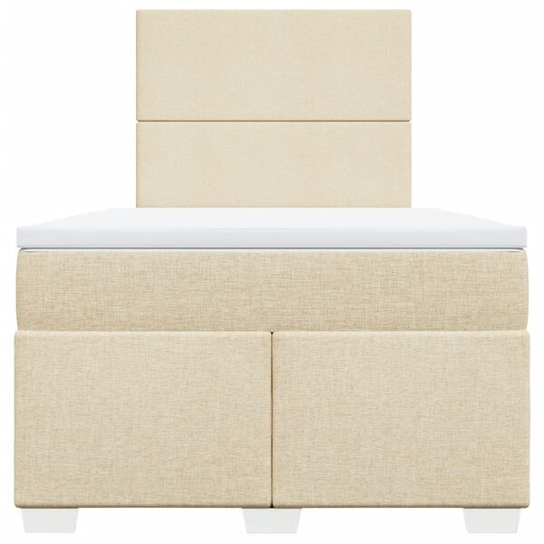 vidaXL Krevet s oprugama i madracem krem 120 x 200 cm od tkanine