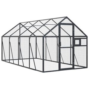 vidaXL Kavez za ptice antracit 1,79x4x1,85 m aluminijski