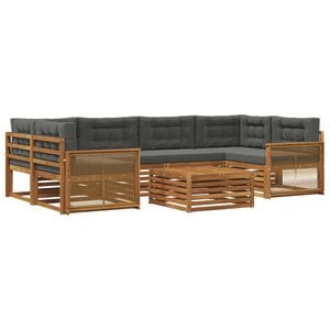 vidaXL Set vanjskih sofa 7 kom. Prirodna i antracit