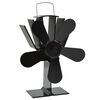 vidaXL Ventilator za peć na toplinski pogon s 5 lopatica crni