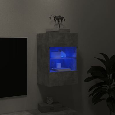 vidaXL TV ormarić s LED svjetlima siva boja betona 40x30x60,5 cm