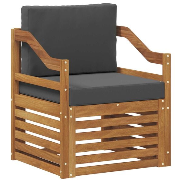 vidaXL Set vanjskih sofa Čvrsto drvo akacije i poliester Prirodna