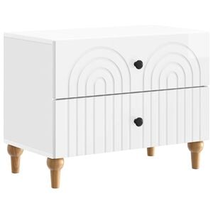 vidaXL Noćni ormar s ladicama Bijela visokog sjaja 62 x 34,5 x 48 cm