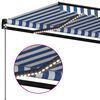 vidaXL Tenda na ručno uvlačenje s LED svjetlom 450x350 cm plavo-bijela