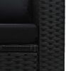 vidaXL 6-dijelna vrtna garnitura od poliratana s jastucima crna