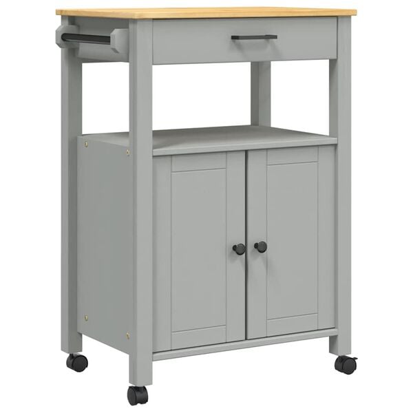 vidaXL Kuhinjska kolica MONZA 60x40x88,5 cm od masivne borovine