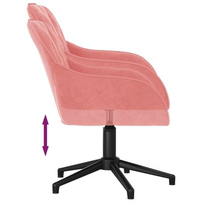 vidaXL Okretna uredska stolica ružičasta baršunasta