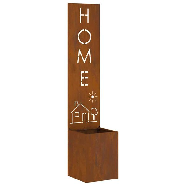 vidaXL Privatnost u vrtu Rezbarija Rđa 32 x 140 cm Otporni čelik