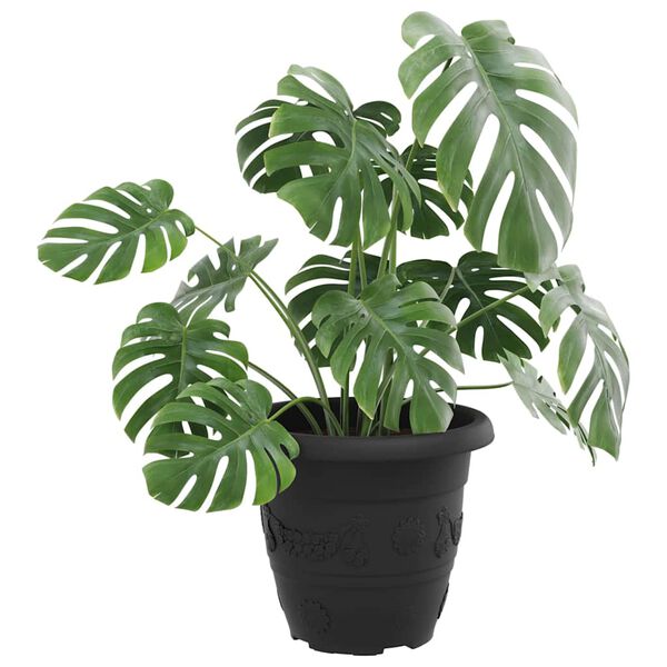 vidaXL Okrugla saksija za cveće 6 pcs Crna &Oslash; 26 x 21.5 cm Plastika