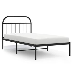 vidaXL Metalni okvir za krevet s uzglavljem crni 100x190 cm
