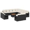 vidaXL 14-dijelni set vrtnih sofa s jastucima poliratan crni