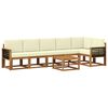 vidaXL Set vanjskih sofa s jastukom 7 pcs Prirodna i krem Poliester