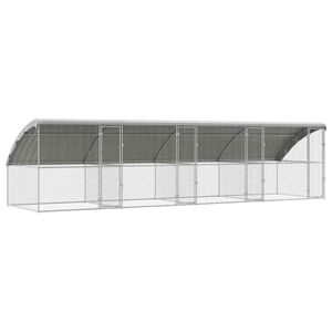 vidaXL Kavez za piliće 4 kom. Srebrna 800 x 200 x 200 cm
