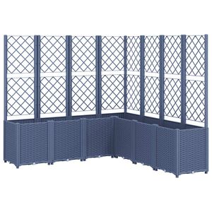 vidaXL Vrtna sadilica s re&scaron;etkom plava siva 160 x 160 x 140 cm PP