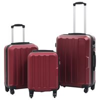 vidaXL 3-dijelni set čvrstih kovčega crvena boja vina ABS