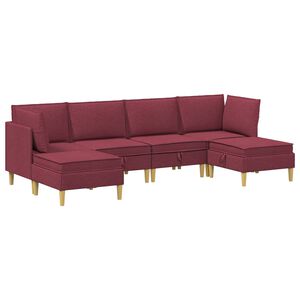 vidaXL Modularni set sofe sa skladi&scaron;tem 6 kom. Vinska crvena Tkanina