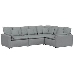 vidaXL Modularna sofa s jastucima, tkanina, svijetlo siva
