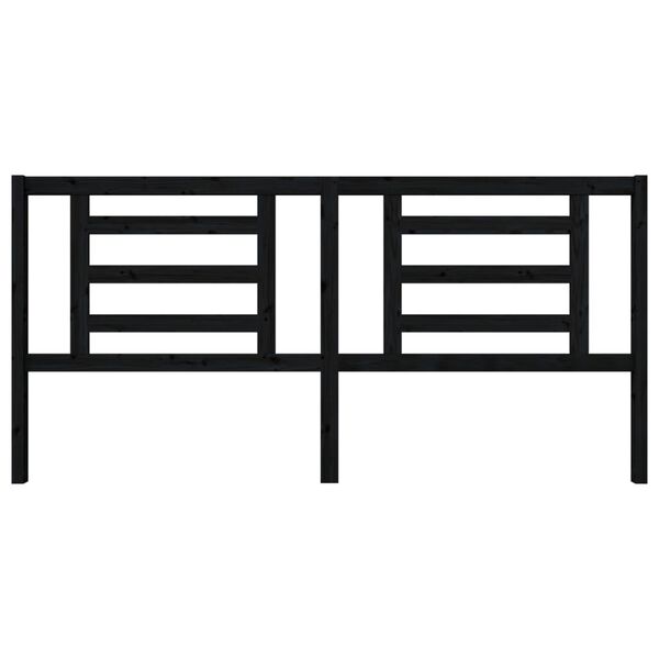 vidaXL Uzglavlje za krevet crno 206 x 4 x 100 cm od masivne borovine