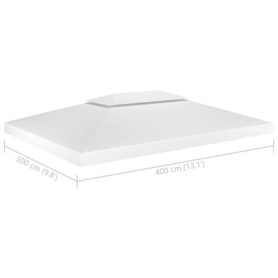 vidaXL Pokrov za sjenicu s 2 razine 310 g/m² 4 x 3 m bijeli