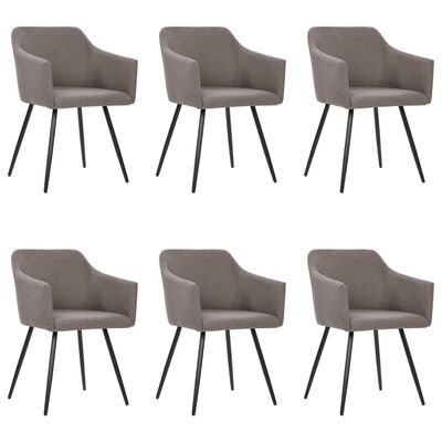 vidaXL Blagovaonske stolice od tkanine 6 kom smeđe-sive