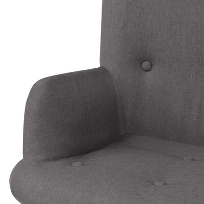 vidaXL Fotelja s osloncem za noge od tkanine siva