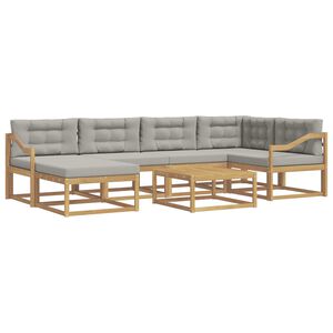 vidaXL Set vanjskih sofa 7 kom. Bijela i svjetlosiva
