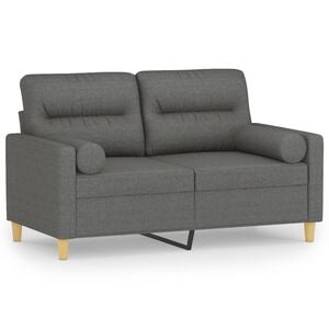 vidaXL Dvosjed s ukrasnim jastucima tamnosivi 120 cm od tkanine