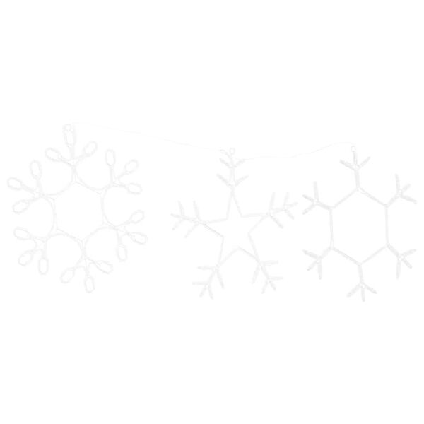 vidaXL Božićna pahulja s 252 LED svjetlima Topla bijela 45 x 38 cm PVC