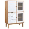 vidaXL Visoka komoda OTTA smeđe-bijela 85x43x125 cm masivna borovina