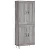 vidaXL Visoka komoda siva sonome 69,5x34x180 cm od konstruiranog drva