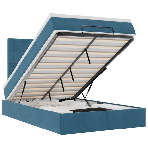 vidaXL Okvir za krevet s madracima tamnoplavi 120x190 cm bar&scaron;unasti